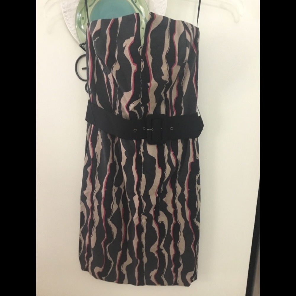 🌺 New Trina Turk Sleeveless V Neck Belted Dress